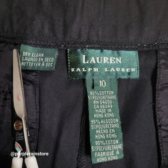 Vtg Lauren Ralph Lauren Chino Pants 10 Crop High Rise Pockets Stretch Preppy - Picture 4 of 11